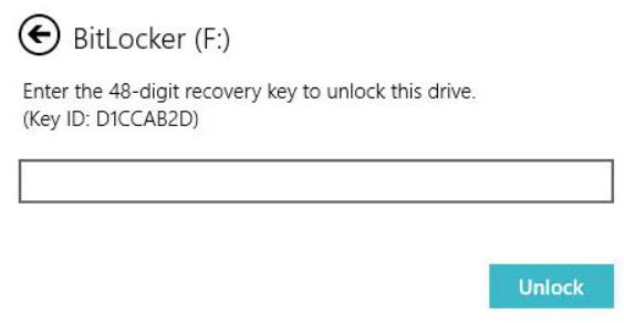 find BitLocker recovery key ID value